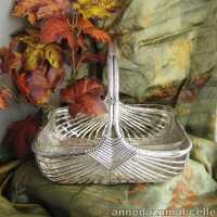 Silver plated basket with glas inlay