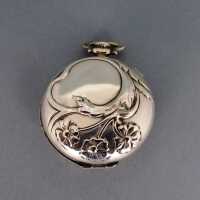 Schöner Anhänger in Form einer Taschenuhr in Silber, Pillendose aus Italien 