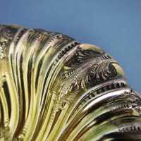 Antike Seifenschale in Silber vergoldet und Glas Sheffield England 19. Jh.