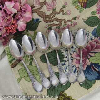 6 silver tablespoons Art Nouveau