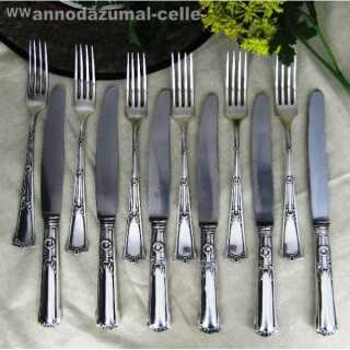 Late victorian silver cutlery set for 6 persons