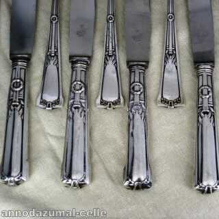 Late victorian silver cutlery set for 6 persons