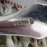 Elegant cutlery set with frieze pattern in 800 silver