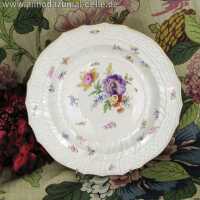 Soup porcelain plate with flowers and insects Meissen