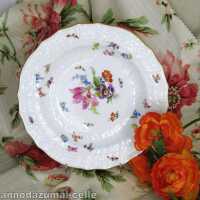  Porcelain plate flower and relief decor Meissen