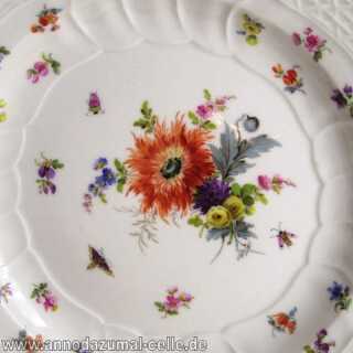 Porzellan Meissen Teller Blumendekor Vergoldung