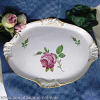 Porzellan Platte mit Rosendekor Schierholz Plaue