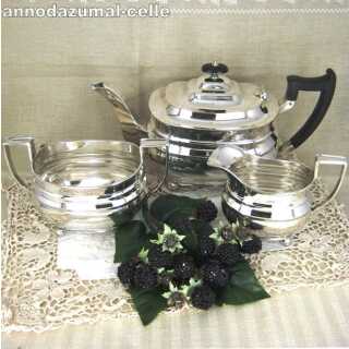 Vintage Teeservice in Silber - Annodazumal Antikschmuck: Antikes Teeset in masivem Silber online kaufen