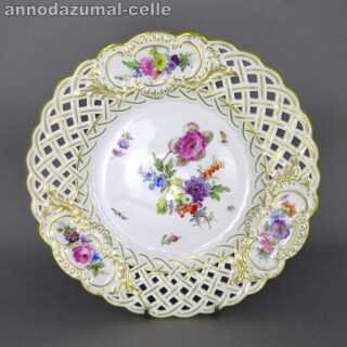 Korbrandteller Porzellan Meissen Blumendekor
