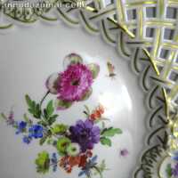 Korbrandteller Porzellan Meissen Blumendekor