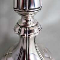 A pair of antique silver candlesticks in 750 silver from the early 19th century