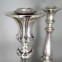 A pair of antique silver candlesticks in 750 silver from the early 19th century