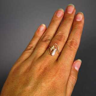 Delicate and elegant ladys  gold ring with diamonds