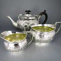 Rich antique Victorian silver tea set