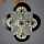 Prächtiger Kreuzanhänger in Silber mit Onyx, Perlen und Granatsteinen