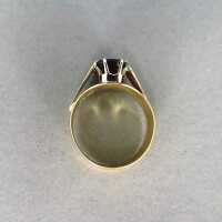 Prächtiger goldener Damen Ring mit großem Feueropal Handarbeit Goldschmiede