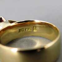 Prächtiger goldener Damen Ring mit großem Feueropal Handarbeit Goldschmiede