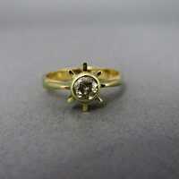 Antikschmuck für Damen - Annodazumal Antikschmuck: Moderner Gold Ring mit Solitär Brillant kaufen