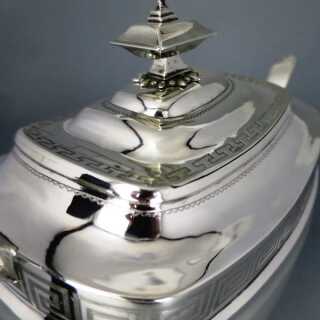Antike Silberne Teekanne Klassizismus