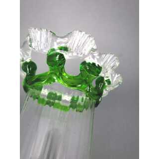 Hand blown ribbed glass vase