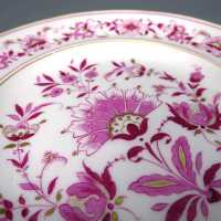 Small porcelain plate with purple india decor Meissen