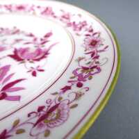 Small porcelain plate with purple india decor Meissen
