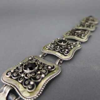 Antikes Silber Armband mit Granatsteinen in Silber vergoldet aus Salzburg