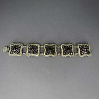 Antique silver and gold link bracelet with garnets from Salzburg / Austria