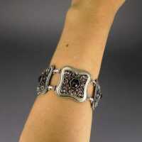 Antique silver and gold link bracelet with garnets from Salzburg / Austria