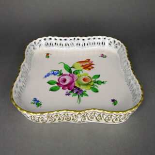 Porcelain dish with flower decor from Herend