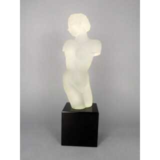 Woman figurine glass Art Deco Eleon von Rommel for Curt Schlevogt