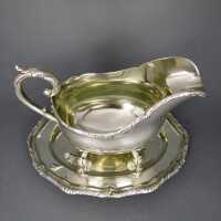 Sauce boat with silver serving dish Johann Wagner Berlin around 1900