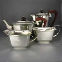 Art Deco Silber Holz Tee Kaffee-Kern Birmingham