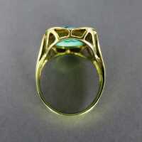Goldener vintage Ring für Damen besetzt mit einem natürlichem Türkis