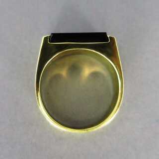 Heavy Gold Mens Signet Ring With Black Onyx Stone Vintage Classic Jewelry 350 00