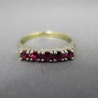Mehrfarbiger Goldschmuck - Annodazumal Antikschmuck: Vintage Vorsteck Ring mit Rubinen kaufen