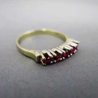 Mehrfarbiger Goldschmuck - Annodazumal Antikschmuck: Vintage Vorsteck Ring mit Rubinen kaufen