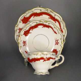 2-persons-set porcelain Meissen GDR red dragon