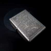 Antikes Zigarettenetui in Silber mit Gravuren
