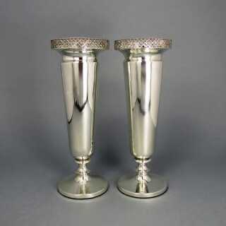 Vasenpaar, Jugendstil, in 925/-Silber