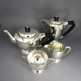 Art Deco Tee Kaffee Set 4teilig Silber