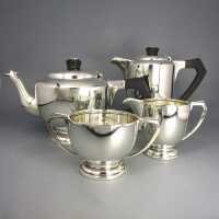 Art Deco tea and mocha / coffee set sterling silver