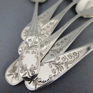 Silver dessert spoons lilly of the valley decor