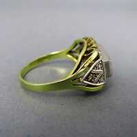 Prächtiger Art Deco Ring mit Brillanten in 585/- Gold