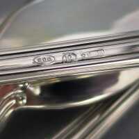 Moccalöffel Blattrelief Silber 800 Italien