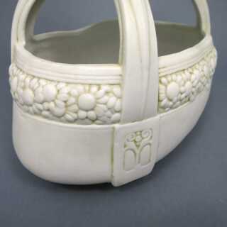 Basket with girl bisque porcelain Powolny
