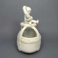 Basket with girl bisque porcelain Powolny
