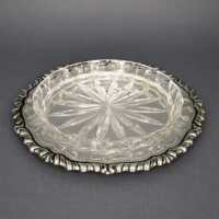 Caviar dish silver 830 plate crystal liner 