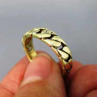 Vintage ladyys nice gold and diamonds ring with chain design