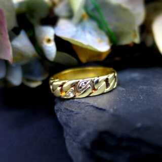 Vintage ladyys nice gold and diamonds ring with chain design